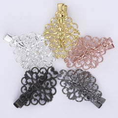 30*38mm Brass Barrette Hair Clip Filigree Barrette Blank Hair Clip Hair Accessories 20pcs
