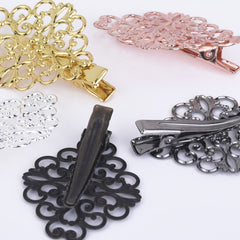 30*38mm Brass Barrette Hair Clip Filigree Barrette Blank Hair Clip Hair Accessories 20pcs