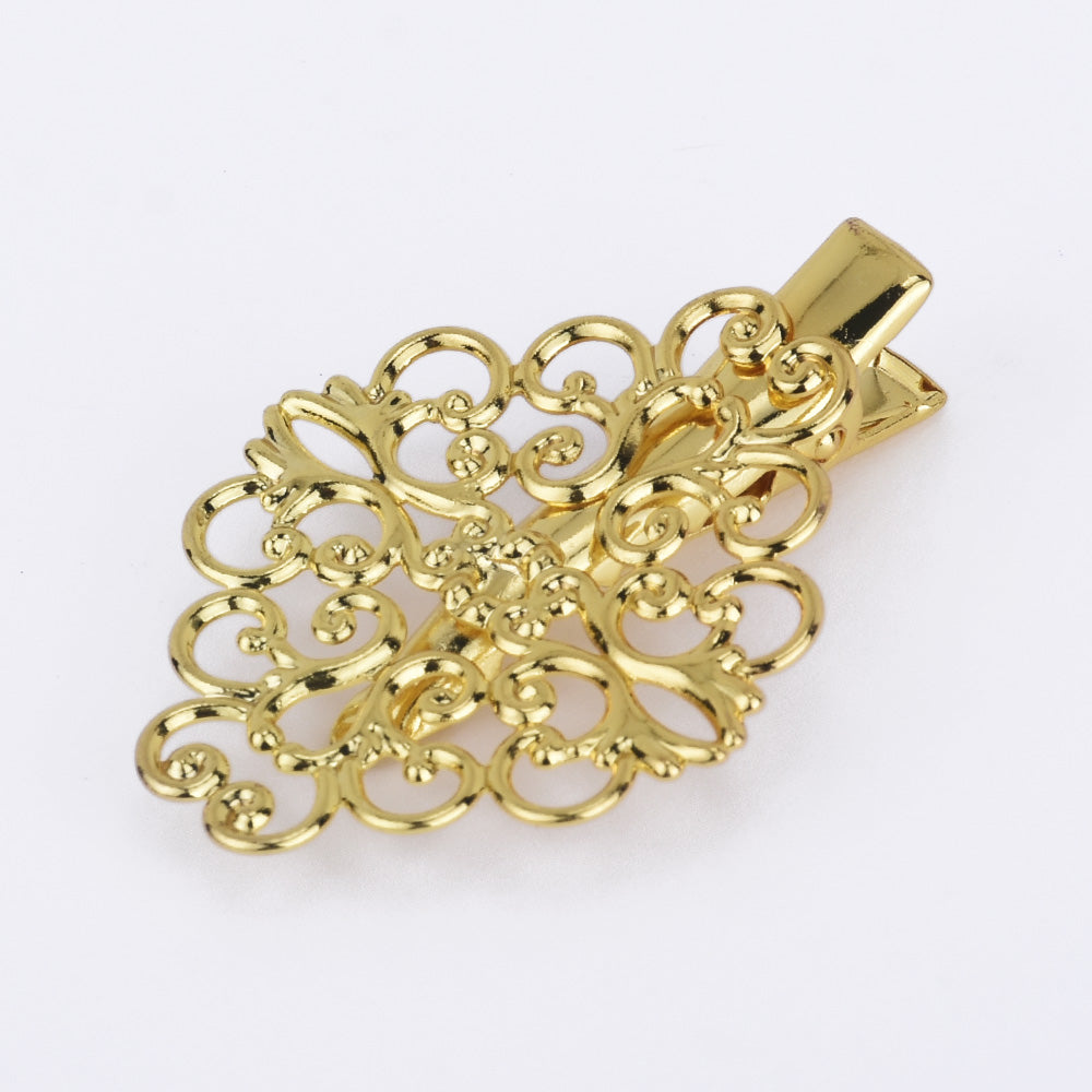 30*38mm Brass Barrette Hair Clip Filigree Barrette Blank Hair Clip Hair Accessories 20pcs