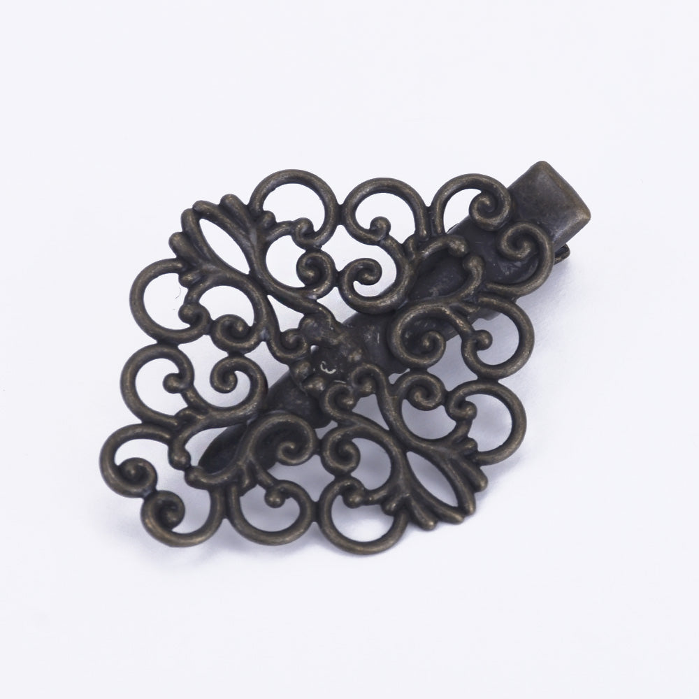 30*38mm Brass Barrette Hair Clip Filigree Barrette Blank Hair Clip Hair Accessories 20pcs