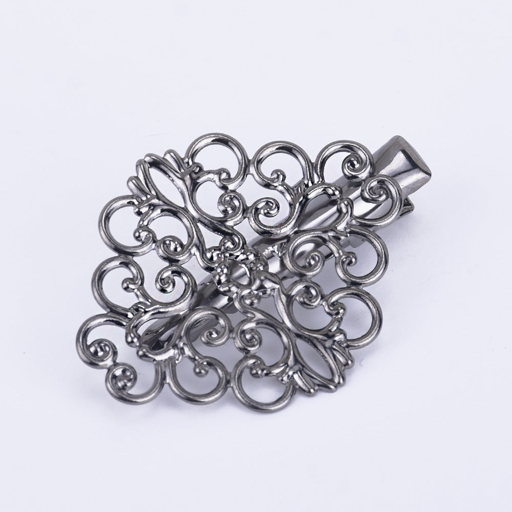 30*38mm Brass Barrette Hair Clip Filigree Barrette Blank Hair Clip Hair Accessories 20pcs