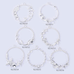 41*35*2mm Zinc alloy Open Back Pendant Resin bezel charms Seashell charm silver 10pcs