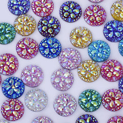 12mm Druzy Cabochons Resin Embellishment Jewelry Supplies Flatback Mix Colors 50pcs 10239749