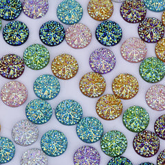 10mm Mixed Round Druzy Resin Cabochon flat back resin cabochon cameo craft 50pcs 10239849