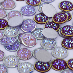 12mm Faux Druzy Floral Round Resin Cabochon flat back Glitter cabochon Mixed 50pcs 10240049