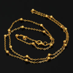 4mm Brass Necklace Chains Self Closing Clasp Jewelry Making Chain 24