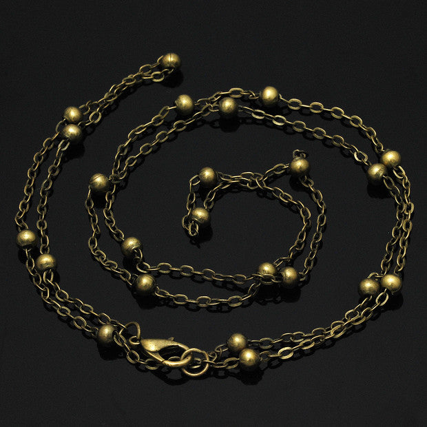 4mm Brass Necklace Chains Self Closing Clasp Jewelry Making Chain 24