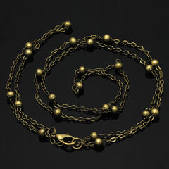 4mm Brass Necklace Chains Self Closing Clasp Jewelry Making Chain 24