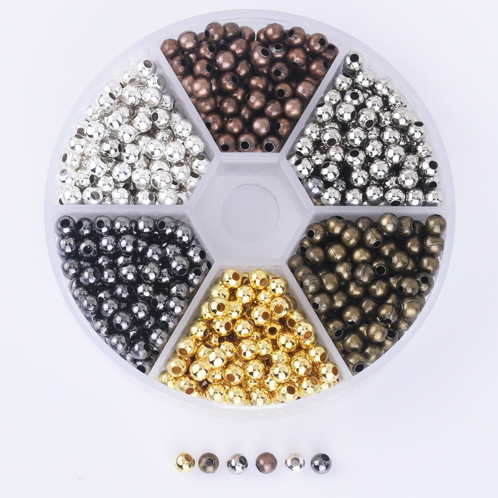 4mm Iron Metal Beads Spacer Beads Separated beads Charms pendant  Accessories 1 box 10242650