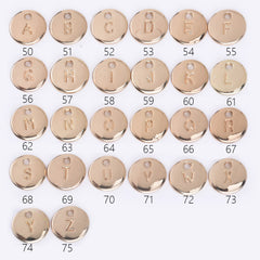 10mm Alloy Gold plated Double Side Stamped Initial Charms Round Disc Monogram Charms to your bracelet 5pcs 102432