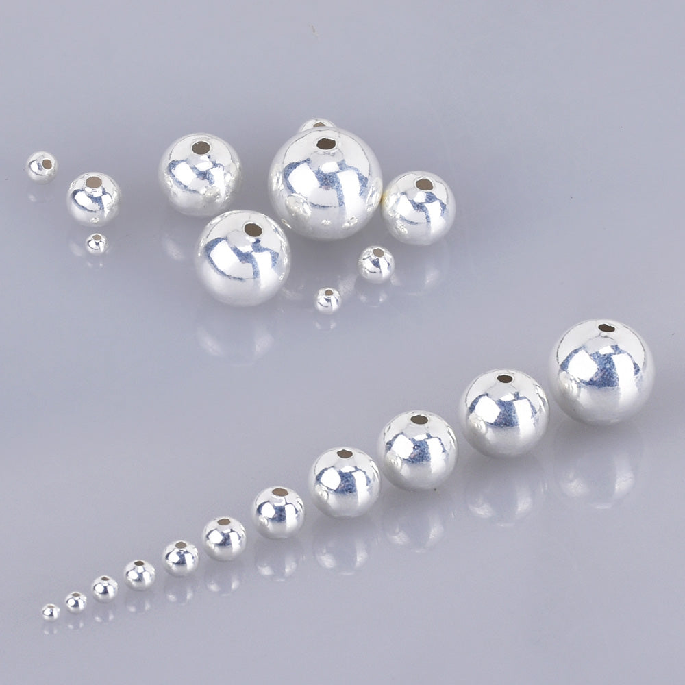 1.8mm 925 Sterling Silver Round Seamless Spacer Beads Sterling