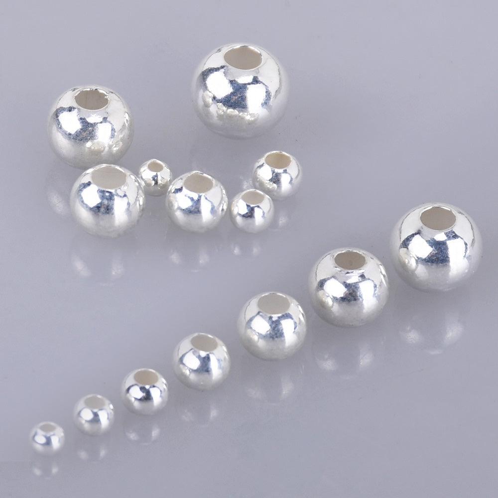 925 Sterling Silver Oval Beads for Bracelet Necklace 2mm 3mm 4mm 5mm 6mm  7mm 8mm