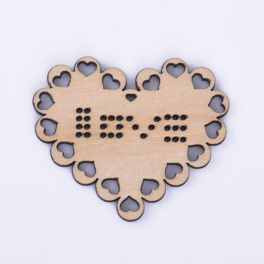 Heart Key | Wooden Earring Blanks Walnut