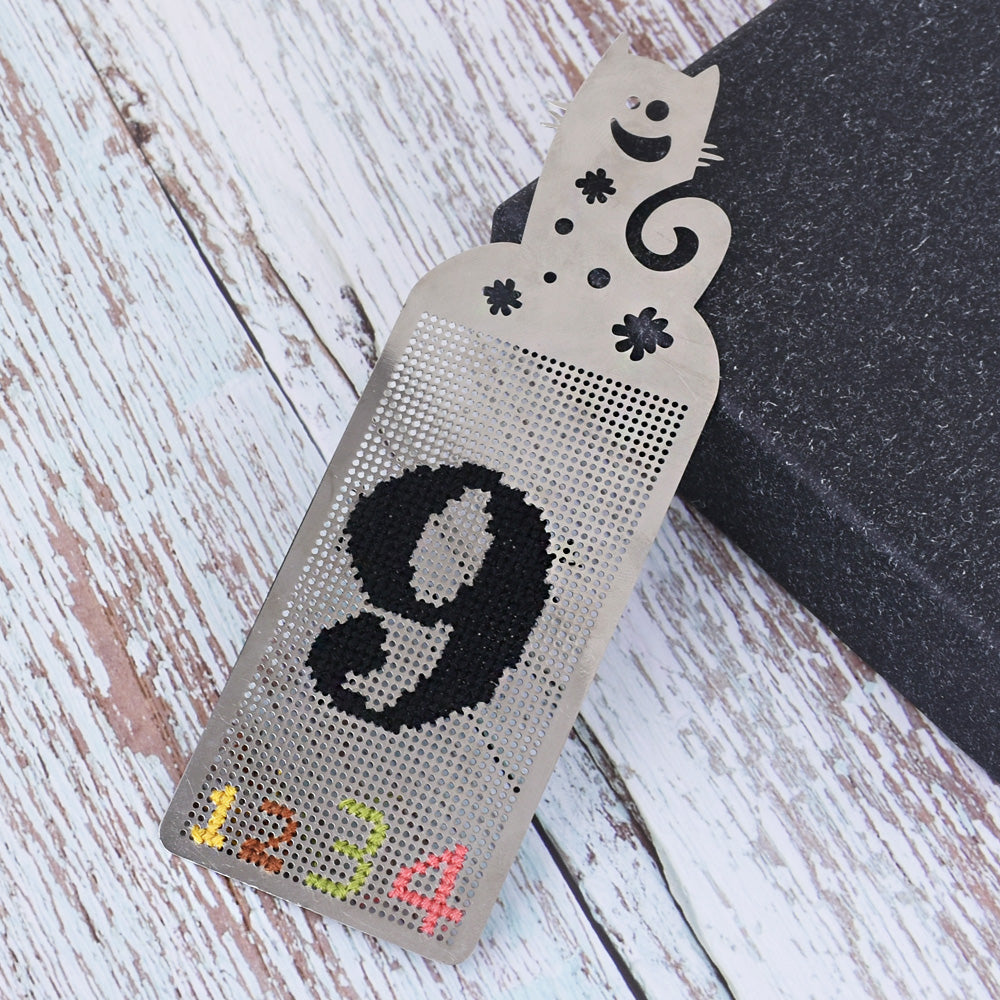 51*14.5*4mm Stainless steel bookmark DIY Cross Stitch Pattern Modern Cross Embroidery Bookworm Gift 1pcs
