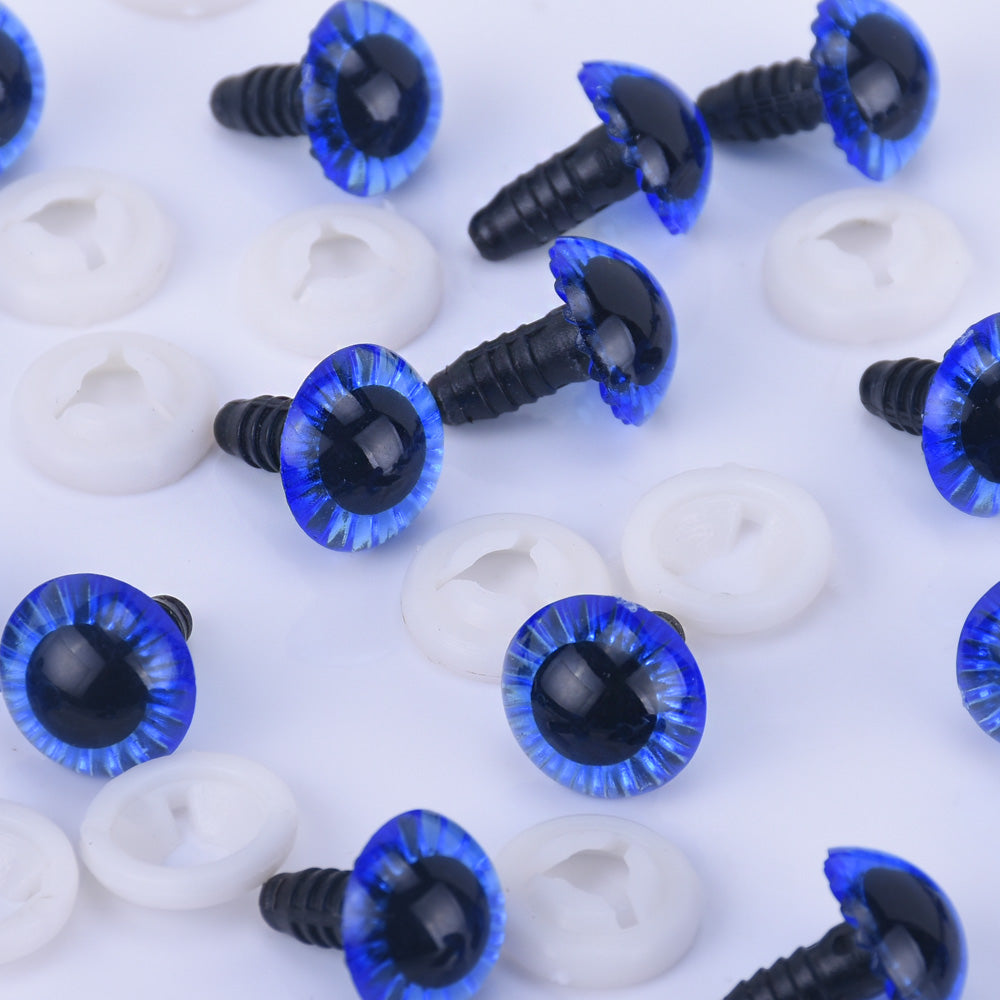 Toy Safety Eyes - Light Blue Crystal Plastic 6mm - 12mm - AMAZING CRAFT