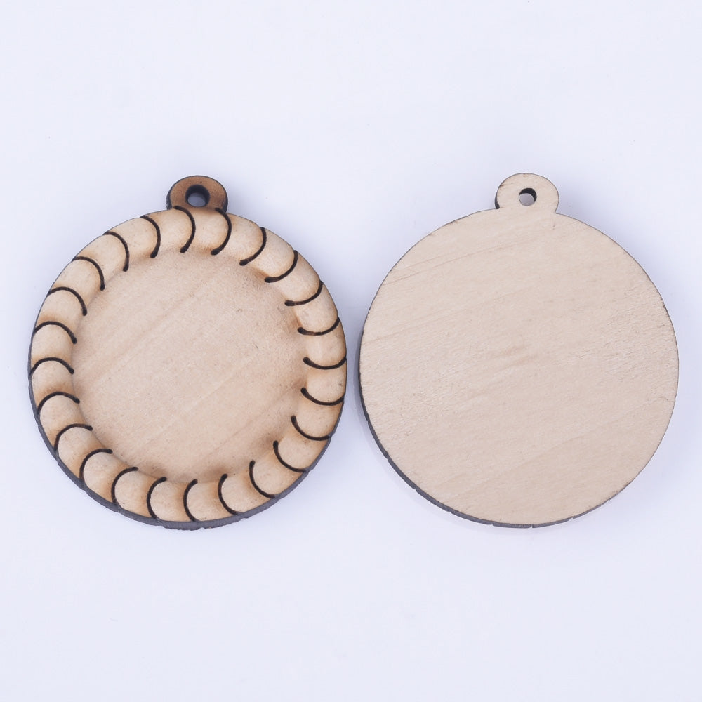 Wooden Pendant Tray base blank Round/Square/Oval Base Bezels Trays Jewelry Accessories 10pcs 102486