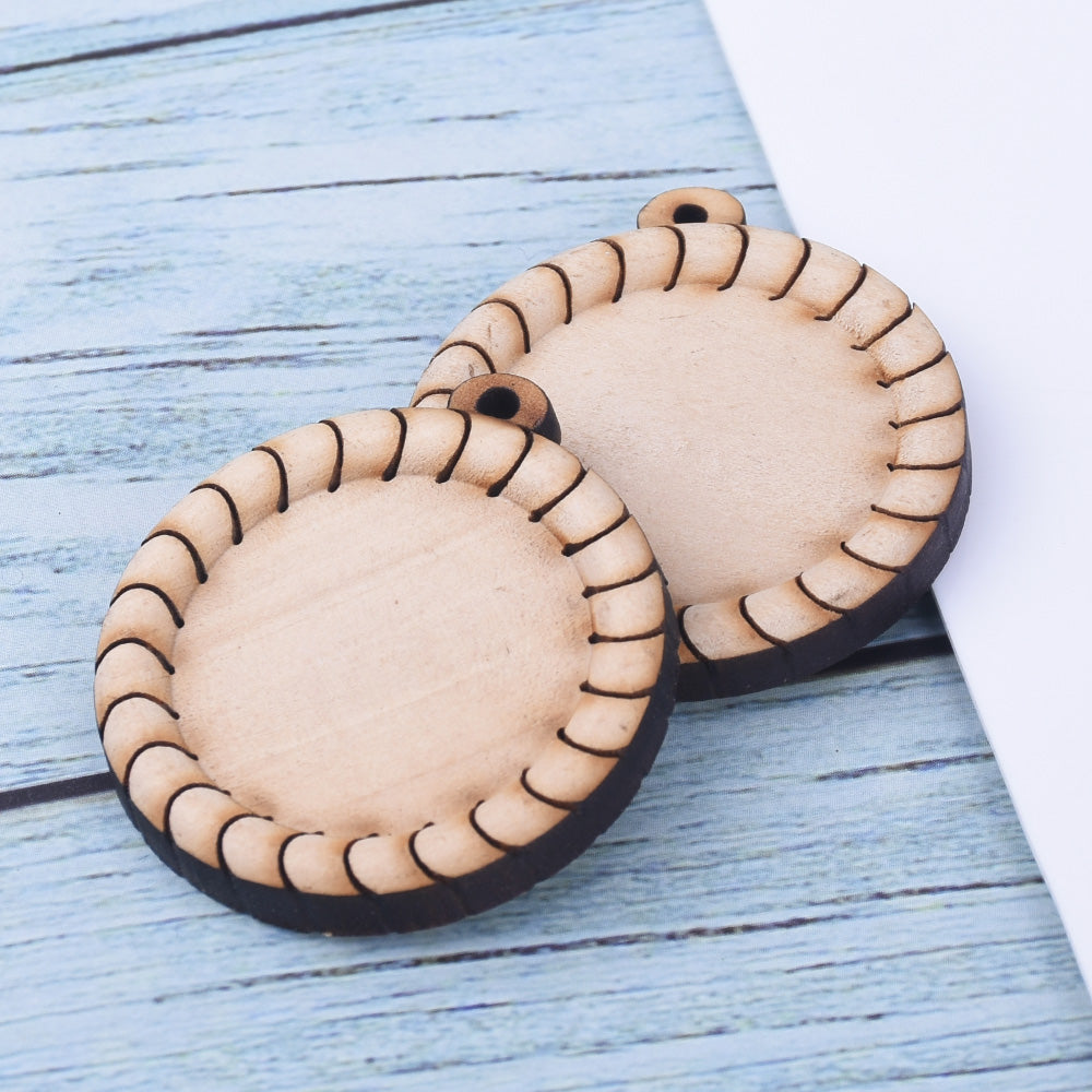 Wooden Pendant Tray base blank Round/Square/Oval Base Bezels Trays Jewelry Accessories 10pcs 102486