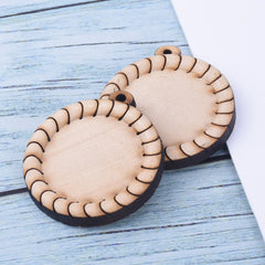 Wooden Pendant Tray base blank Round/Square/Oval Base Bezels Trays Jewelry Accessories 10pcs 102486