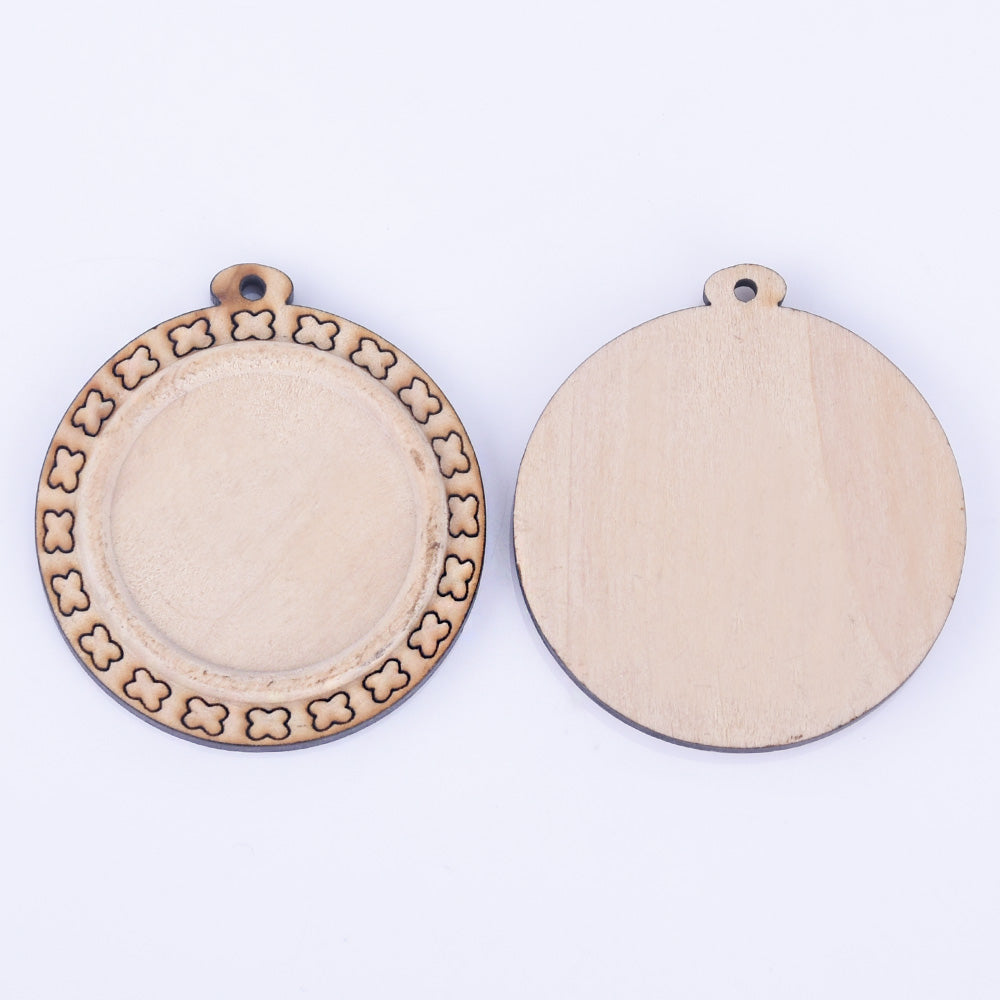 Wooden Pendant Tray base blank Round/Square/Oval Base Bezels Trays Jewelry Accessories 10pcs 102486
