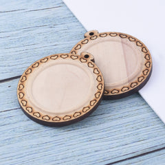Wooden Pendant Tray base blank Round/Square/Oval Base Bezels Trays Jewelry Accessories 10pcs 102486