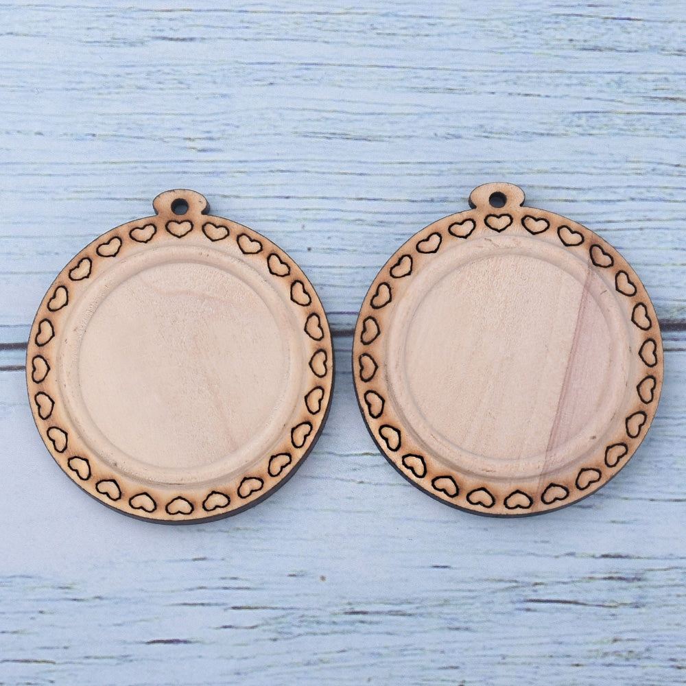 Wooden Pendant Tray base blank Round/Square/Oval Base Bezels Trays Jewelry Accessories 10pcs 102486