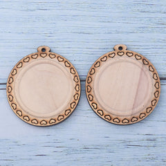 Wooden Pendant Tray base blank Round/Square/Oval Base Bezels Trays Jewelry Accessories 10pcs 102486