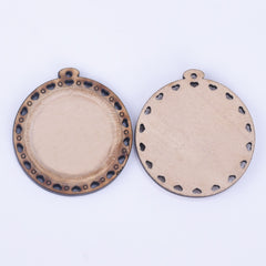 Wooden Pendant Tray base blank Round/Square/Oval Base Bezels Trays Jewelry Accessories 10pcs 102486