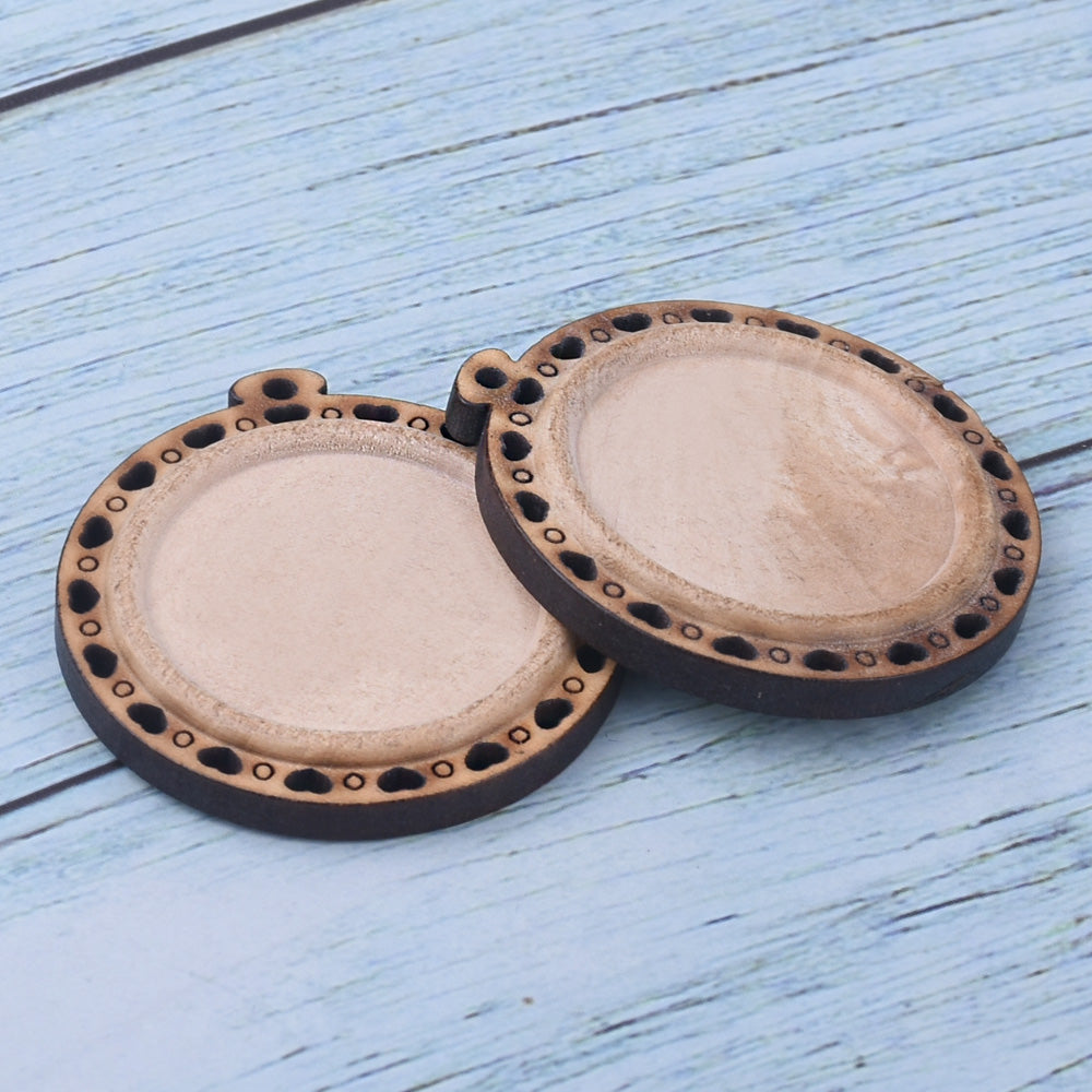 Wooden Pendant Tray base blank Round/Square/Oval Base Bezels Trays Jewelry Accessories 10pcs 102486