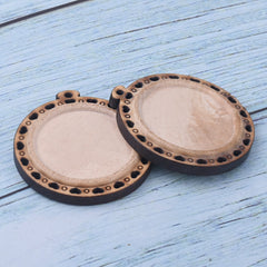 Wooden Pendant Tray base blank Round/Square/Oval Base Bezels Trays Jewelry Accessories 10pcs 102486