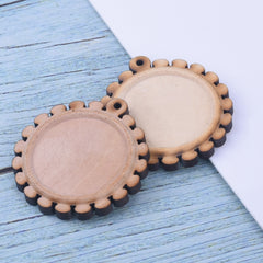 Wooden Pendant Tray base blank Round/Square/Oval Base Bezels Trays Jewelry Accessories 10pcs 102486