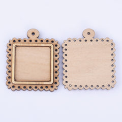 Wooden Pendant Tray base blank Round/Square/Oval Base Bezels Trays Jewelry Accessories 10pcs 102486