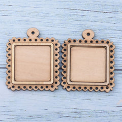 Wooden Pendant Tray base blank Round/Square/Oval Base Bezels Trays Jewelry Accessories 10pcs 102486