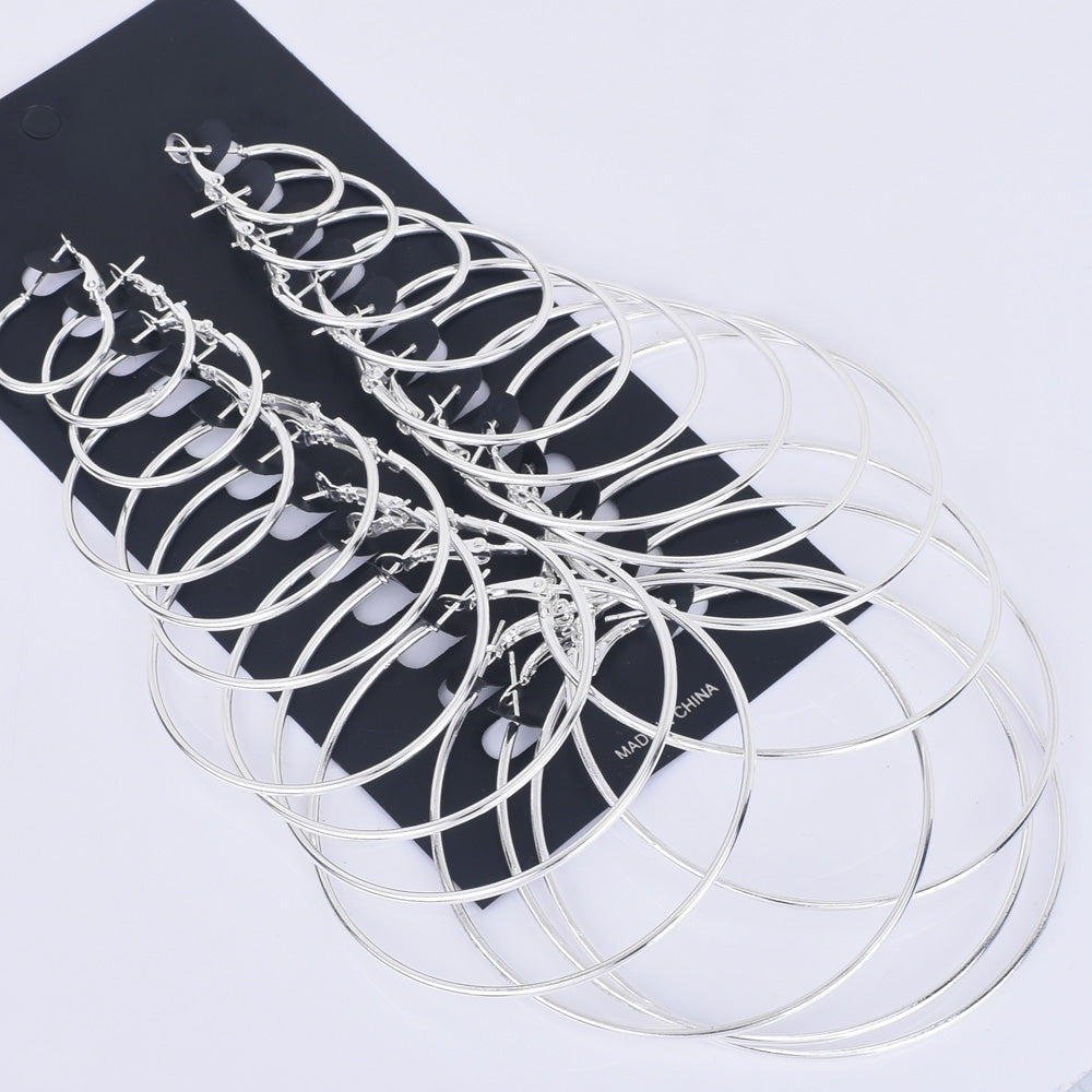Iron Hoop Earring Component delicate plain hoop earrings Findings 2/2.5/3/3.5/4/4.5/5/5.5/6/6.5/7/7.5cm 12 pairs/card 102489