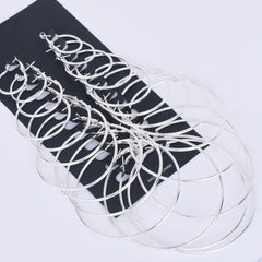 Iron Hoop Earring Component delicate plain hoop earrings Findings 2/2.5/3/3.5/4/4.5/5/5.5/6/6.5/7/7.5cm 12 pairs/card 102489