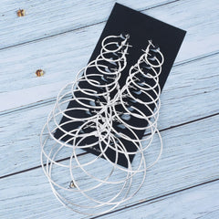 Iron Hoop Earring Component delicate plain hoop earrings Findings 2/2.5/3/3.5/4/4.5/5/5.5/6/6.5/7/7.5cm 12 pairs/card 102489