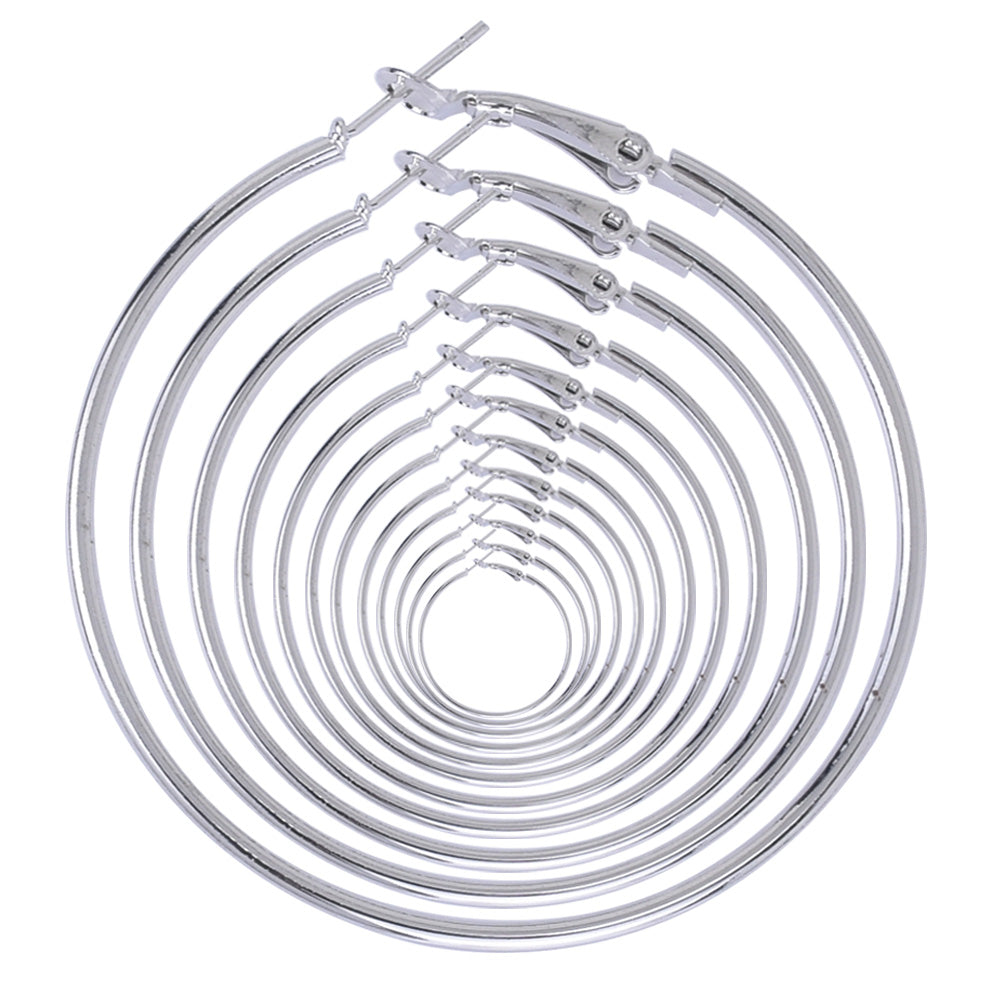Iron Hoop Earring Component delicate plain hoop earrings Findings 2/2.5/3/3.5/4/4.5/5/5.5/6/6.5/7/7.5cm 12 pairs/card 102489
