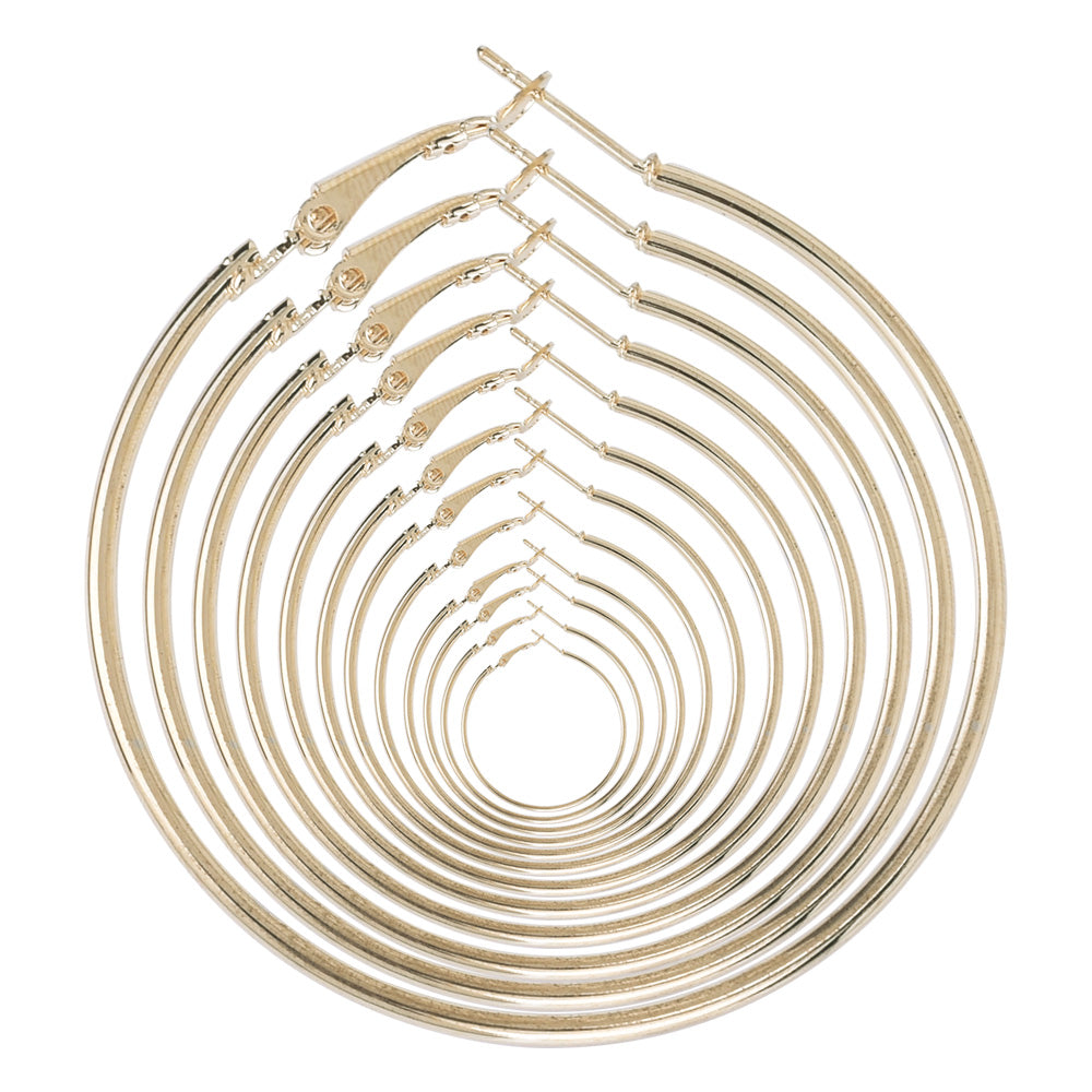 Iron Hoop Earring Component delicate plain hoop earrings Findings 2/2.5/3/3.5/4/4.5/5/5.5/6/6.5/7/7.5cm 12 pairs/card 102489