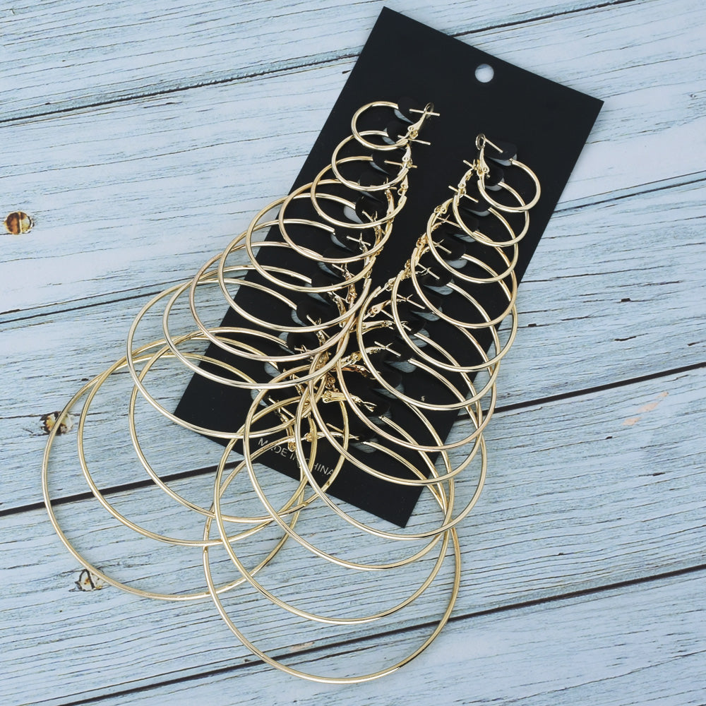 Iron Hoop Earring Component delicate plain hoop earrings Findings 2/2.5/3/3.5/4/4.5/5/5.5/6/6.5/7/7.5cm 12 pairs/card 102489