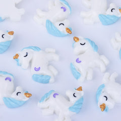 23*27mm Resin Pastel Unicorn Cabochons with Moons Kawaii Cabochons Flat Back embellishment jewelry Accessories 10pcs 102505