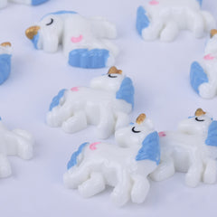 23*27mm Resin Pastel Unicorn Cabochons with Moons Kawaii Cabochons Flat Back embellishment jewelry Accessories 10pcs 102505