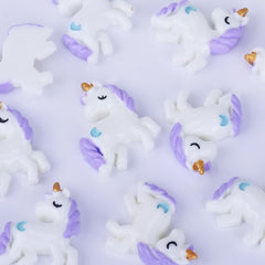 23*27mm Resin Pastel Unicorn Cabochons with Moons Kawaii Cabochons Flat Back embellishment jewelry Accessories 10pcs 102505