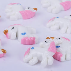 23*27mm Resin Pastel Unicorn Cabochons with Moons Kawaii Cabochons Flat Back embellishment jewelry Accessories 10pcs 102505