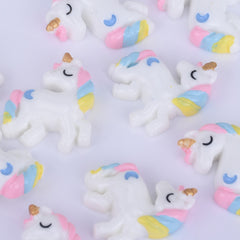 23*27mm Resin Pastel Unicorn Cabochons with Moons Kawaii Cabochons Flat Back embellishment jewelry Accessories 10pcs 102505