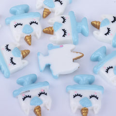 Resin Unicorn cake cabochons 21*28MM kawaii embellishment Flat Back Unicorn Craft DIY phone case Supplies 10pcs 102506