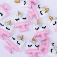 Resin Unicorn cake cabochons 21*28MM kawaii embellishment Flat Back Unicorn Craft DIY phone case Supplies 10pcs 102506