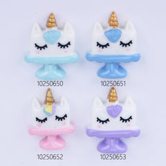 Resin Unicorn cake cabochons 21*28MM kawaii embellishment Flat Back Unicorn Craft DIY phone case Supplies 10pcs 102506