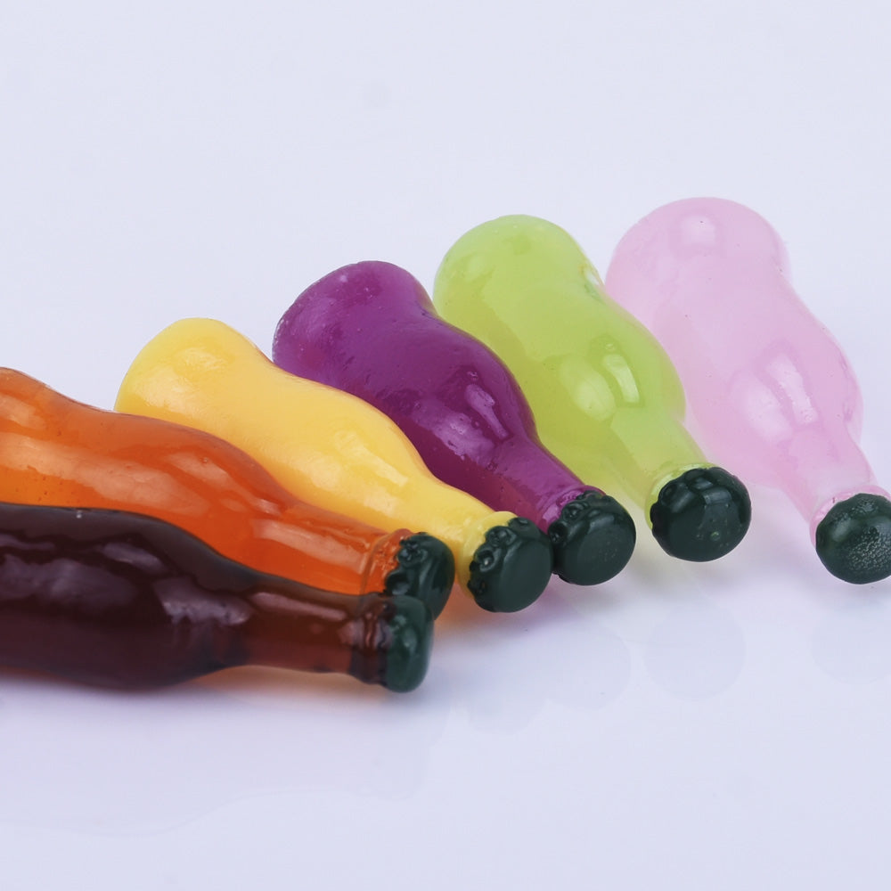 10*29MM Miniature Soda Bottle Cabochons Food Resin Cola Cabochons variety kawaii decoration 10pcs 102510