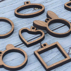 Wooden Mini Embroidery Hoop with round Connectors Cross Stitching Embroidery Pendants 1pcs 102520
