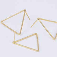 Brass Geometric Empty earrings studs Simple Open Shaped Earrings jewelry minimalist geometric earring stud 10pcs 102522