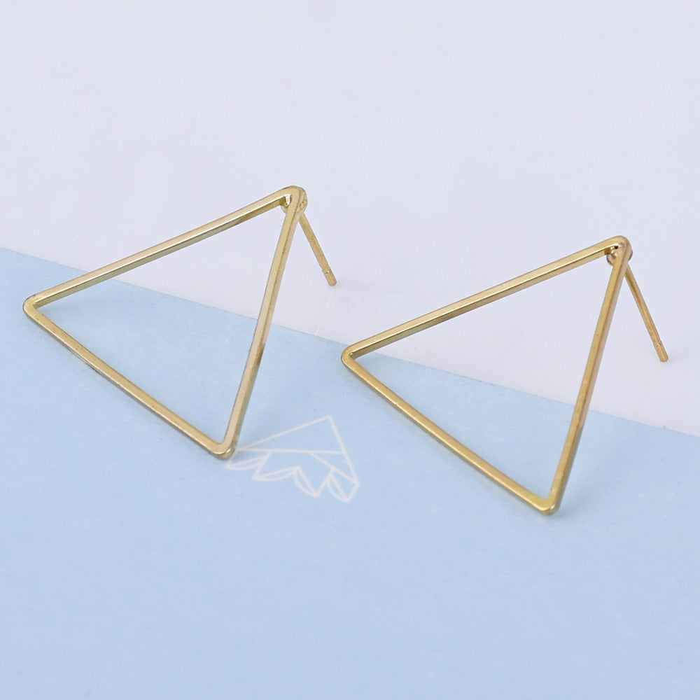 Brass Geometric Empty earrings studs Simple Open Shaped Earrings jewelry minimalist geometric earring stud 10pcs 102522